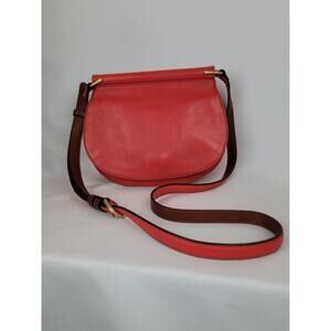Vera Bradley Leather Sidesaddle Crossbody Shoulder Bag Red Canyon Sunset
